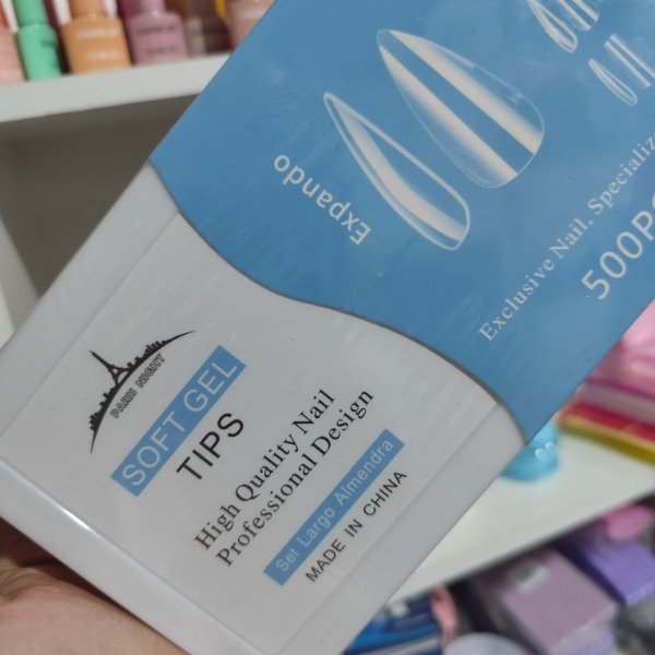 Producto - TIPS DE UÑAS X500 ALMENDRA largos - PARÍS NIGHT (TP-ALM-20)