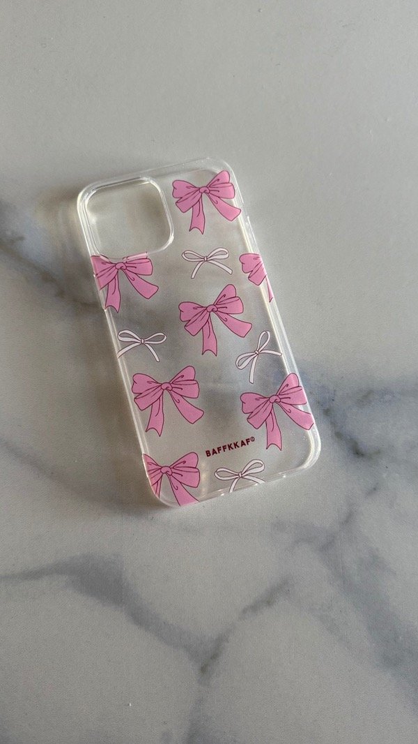 Producto - Funda moñitos rosa Iph 14 pro max
