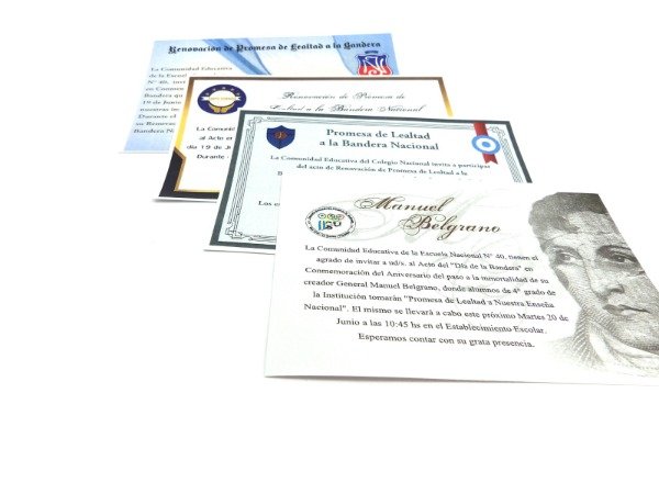 Producto - Invitación Promesa Bandera Personalizada con Sobre Actos Institucionales