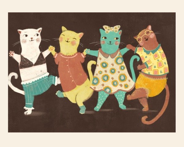 Producto - Lámina gatos bailarines