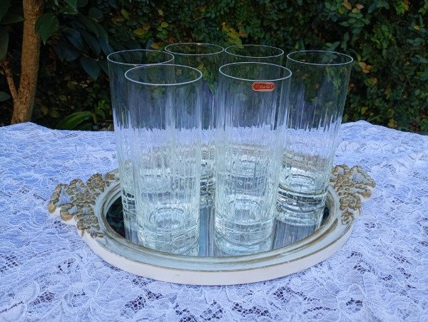 Producto - Juego de 6 vasos de cristal largos - 0