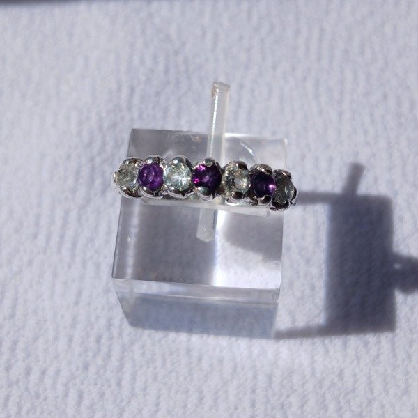 Producto - Anillo plata 925 Amatista y Topacio claro n19,5 - 3
