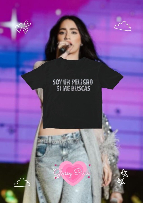 Producto - Baby Tee Soy Un Peligro Si Me Buscas - VINILO GLITTER