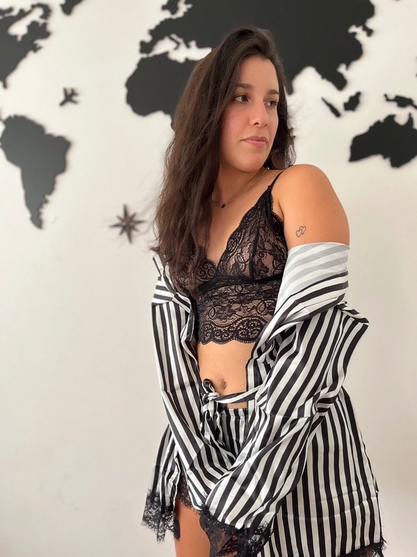 Producto - Bata + top + short BLACK