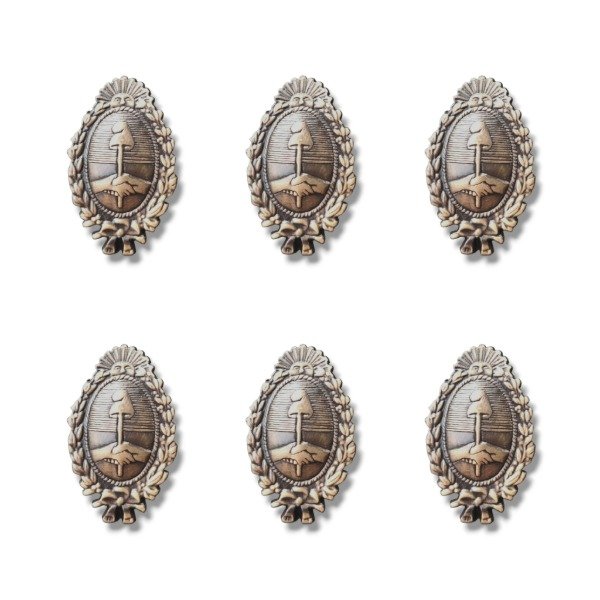 Producto - 6 apliques escudos color bronce