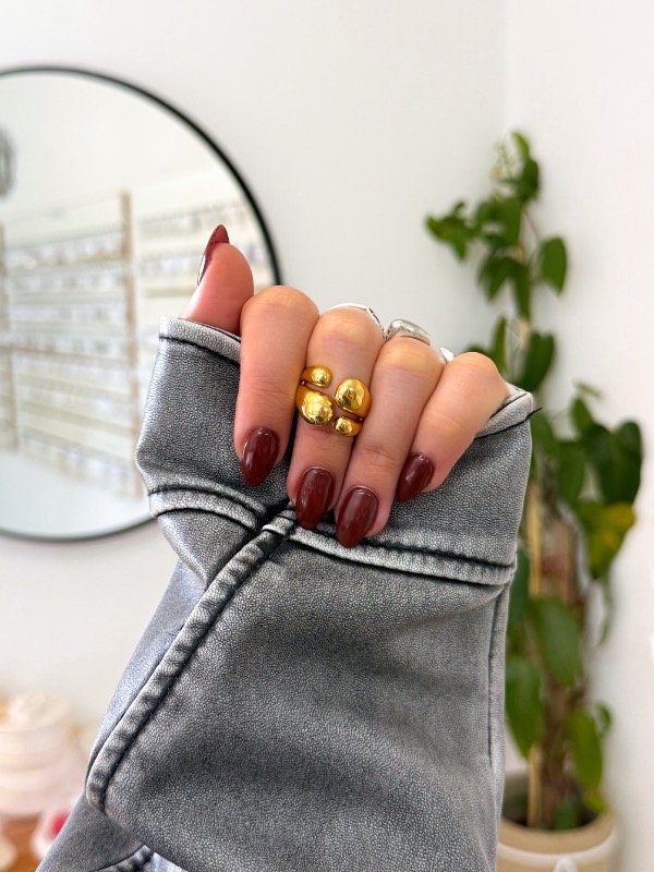 Producto - Anillo bañado en oro cuatro gotas