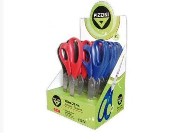 Producto - TIJERA ESCOLAR 21CM HOJAS DE ACERO X1 COLOR PIZZINI