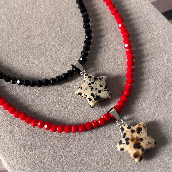 Producto - Collar Mística Jarpe Black (Piedra natural dálmata)