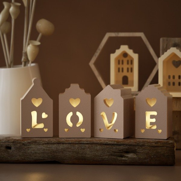 Producto - Molde mini casitas portavela LOVE - 1