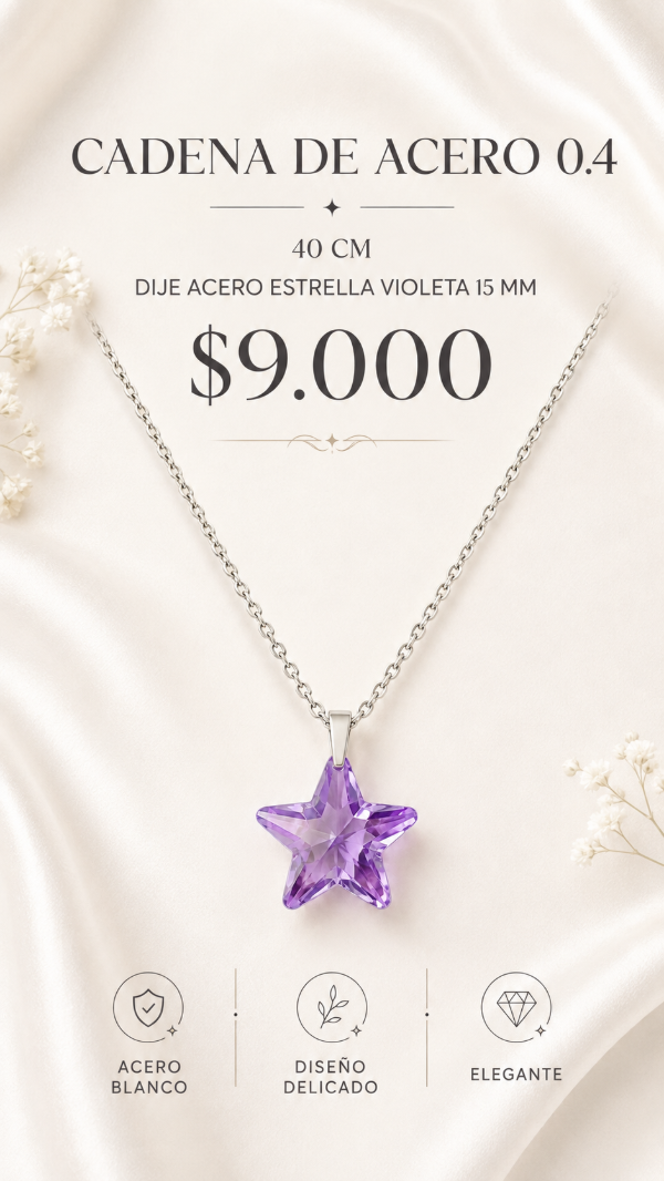 Producto - Collar Estrella Violeta - 1