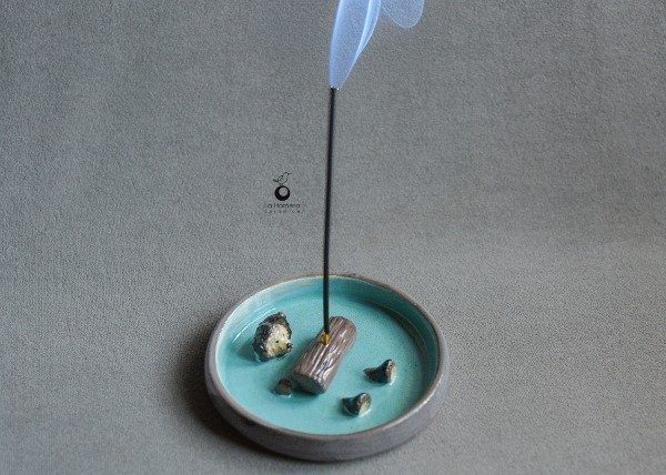 Producto - Porta Sahumerio Y Espiral Cerámica Artesanal De Autor 12cm - 11