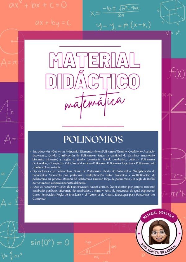 Producto - POLINOMIOS. Apunte completo
