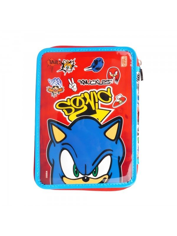Producto - Cartuchera 1 piso con útiles Sonic
