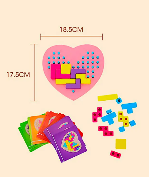 Producto - TETRIS Corazón Madera. Encastre y patrones - 2