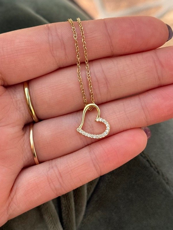 Producto - Collar corazón cubic dorado