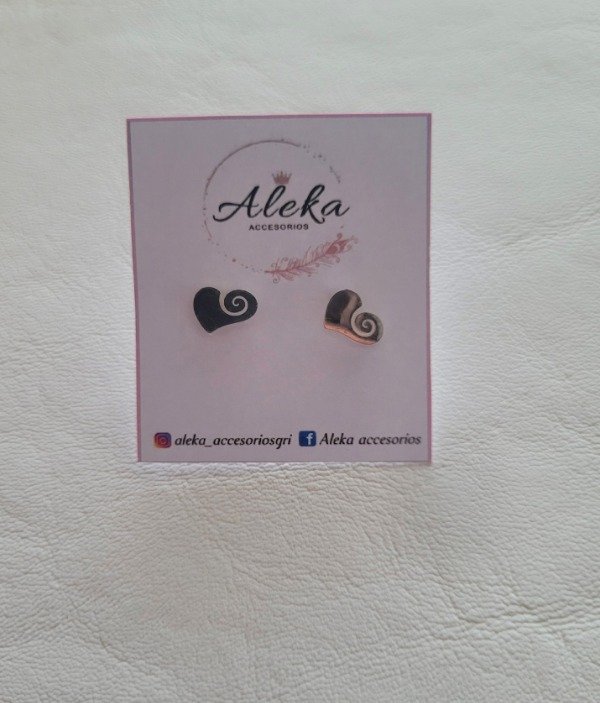 Producto - Aros corazón de acero blanco - 1
