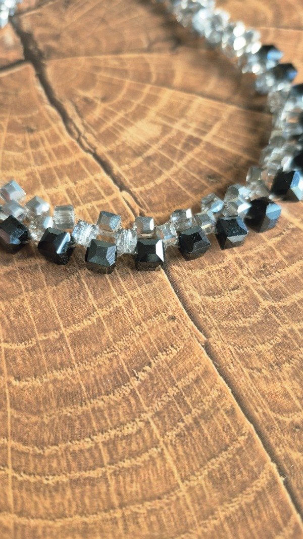 Producto - Collar Cubico Plata y Negro - 11