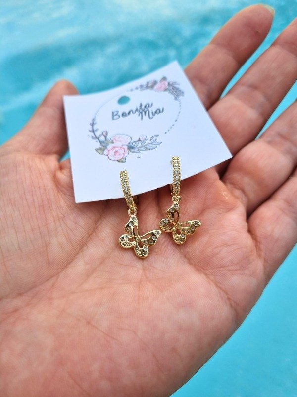 Producto - ARGOLLITAS AD MARIPOSA STRASS