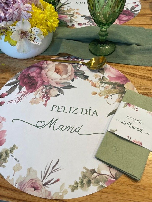 Producto - Set Platos De Sitio Papel + Porta Servilletas X 12 Unid. Dia de la Madre - 2