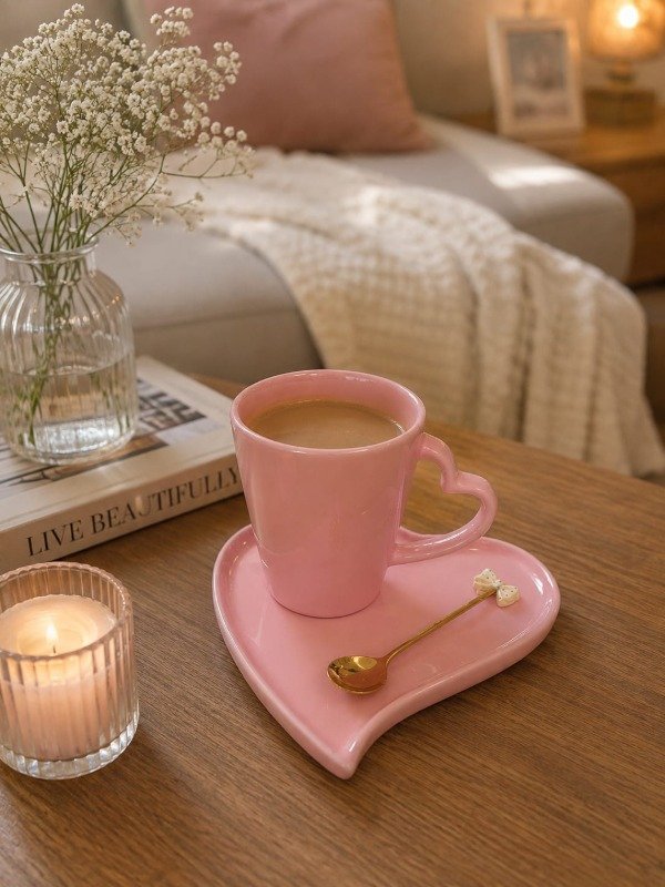 Producto - Taza ceramica asa corazón - 1