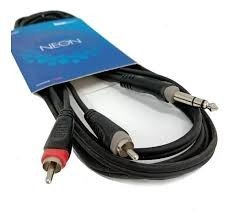 Producto - KWC NEON Cable 2 RCA a 1 PL 6.5 Stereo 3m