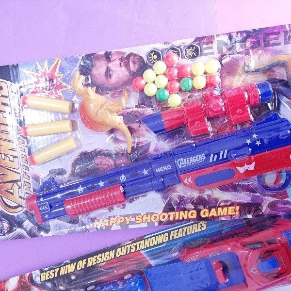 Producto - Pistola lanza Dardos y Pelotitas c/accesorios Avengers - 1