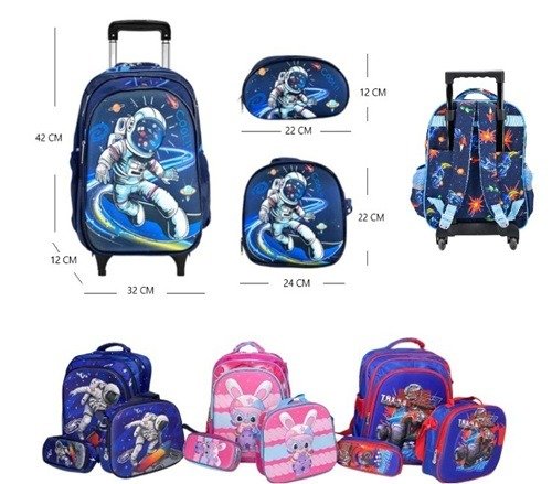 Producto - Mochila 3 en 1 (con uedas, lonchera y cartuchera)