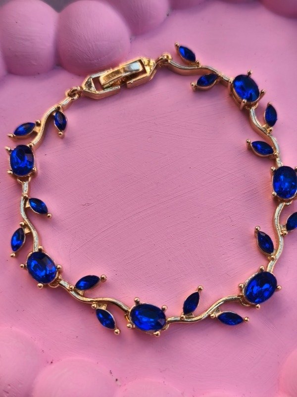 Producto - Pulsera Tulipán Azul dorada - 1