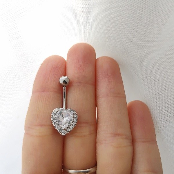 Producto - Piercing ombligo cubic corazón brillante AQ