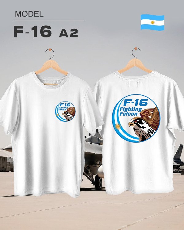 Producto - Remera F-16 Fighting Falcon - Blanca Doble