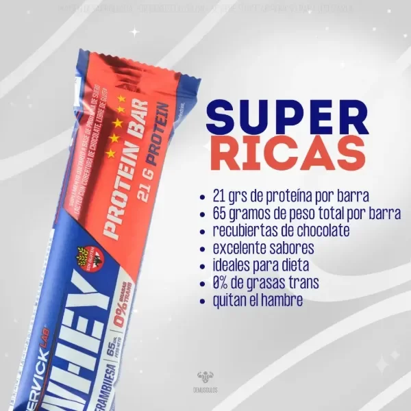 Producto - Whey Protein Bar x 21 Grs c/u - SIN TACC caja x12u MERVIK LAB - 4
