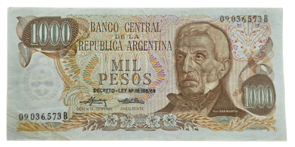 Producto - 1000 Pesos Ley 18.188 (Mondelli - Cairolli) Bott.2439a (Fili.2) VF