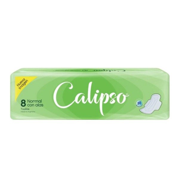 Producto - Toallas femeninas diarias Calipso c/ alas x 8u