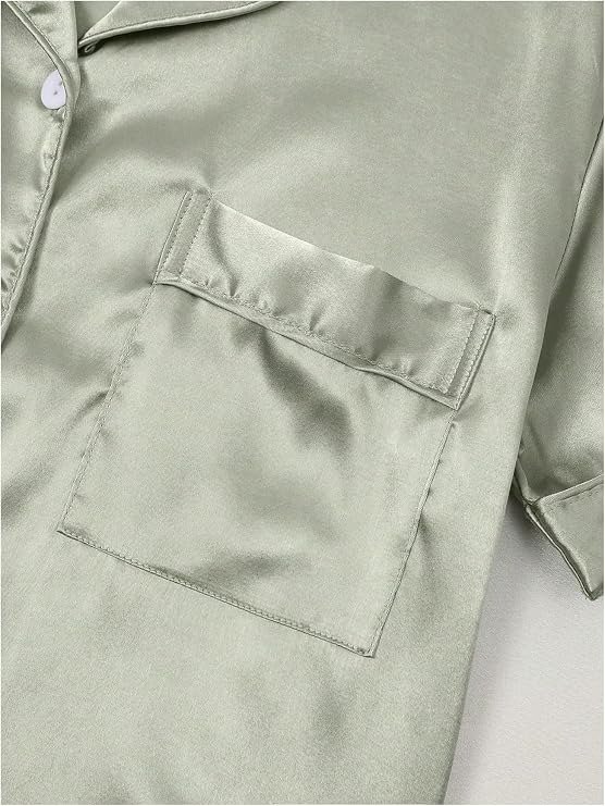 Producto - Conjunto de pijama de 2 piezas Sage Green Saten - 4