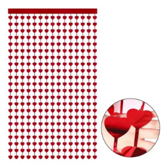 Producto - CORTINA DILAX METALIZADA CORAZON  ( 2.00 x1.00 mts ) (ELEGIR COLOR)
