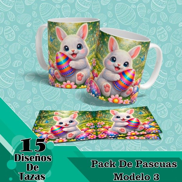 Producto - Diseños Digitales / Plantillas Para Tazas De Cute Kawaii Pascuas M3