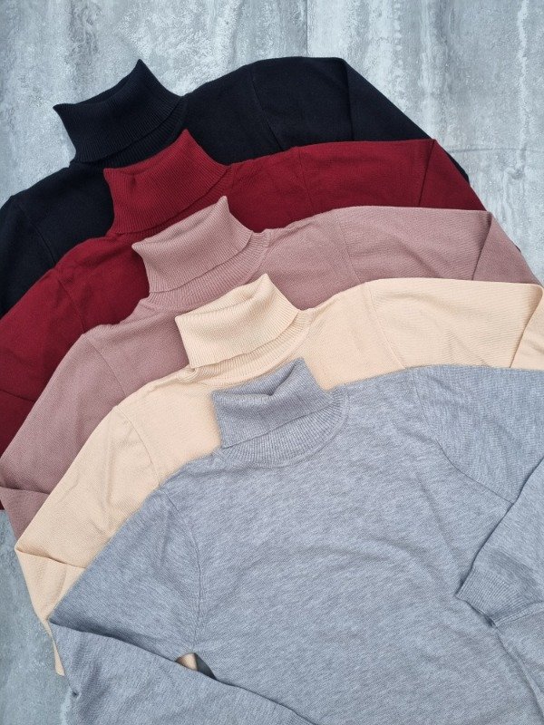 Producto - [knit032] Sweater polera lisa bremer