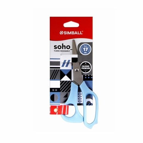 Producto - TIJERA DE ACERO SOHO AZUL 17CM BLISTER X UNIDAD SIMBALL