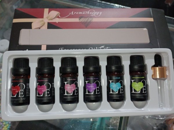 Producto - Set x6 aceites esenciales aromaterapia, velas, humidificadores C516