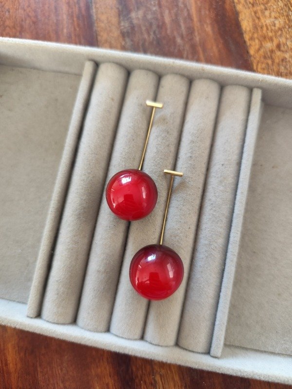 Producto - Aros cereza grandes. Dorados
