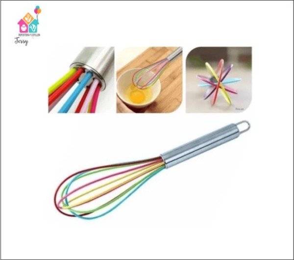 Producto - Batidor de Silicona con Mango de acero - 30 cm.