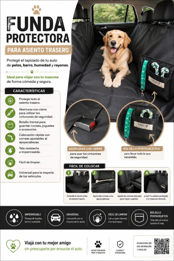Producto - Funda protectora para asiento trasero