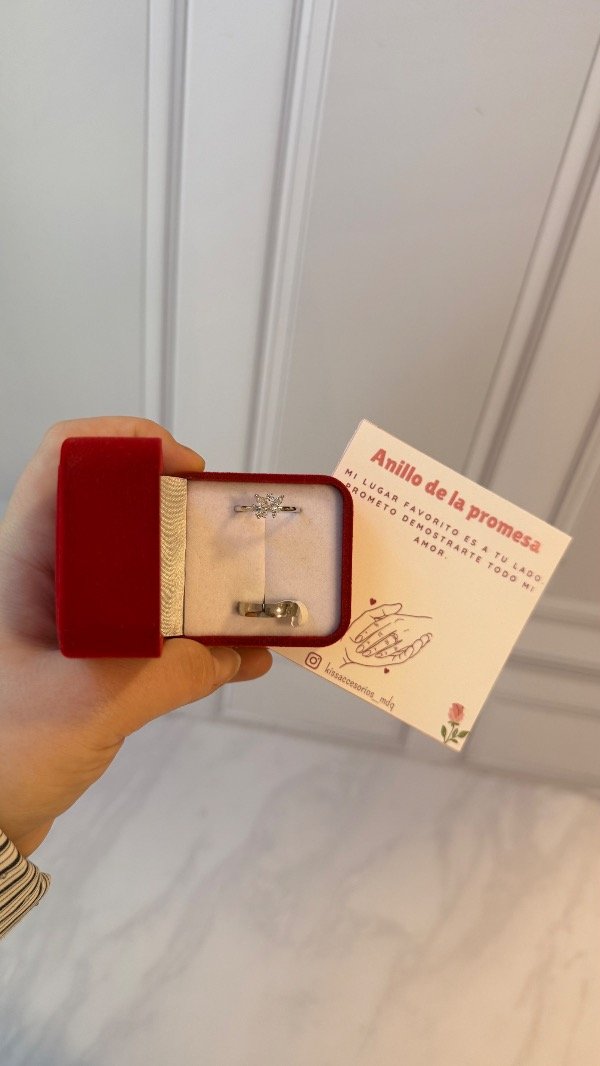 Producto - Caja de anillos de la promesa - Alianza y anillo de mariposa cubic - 2