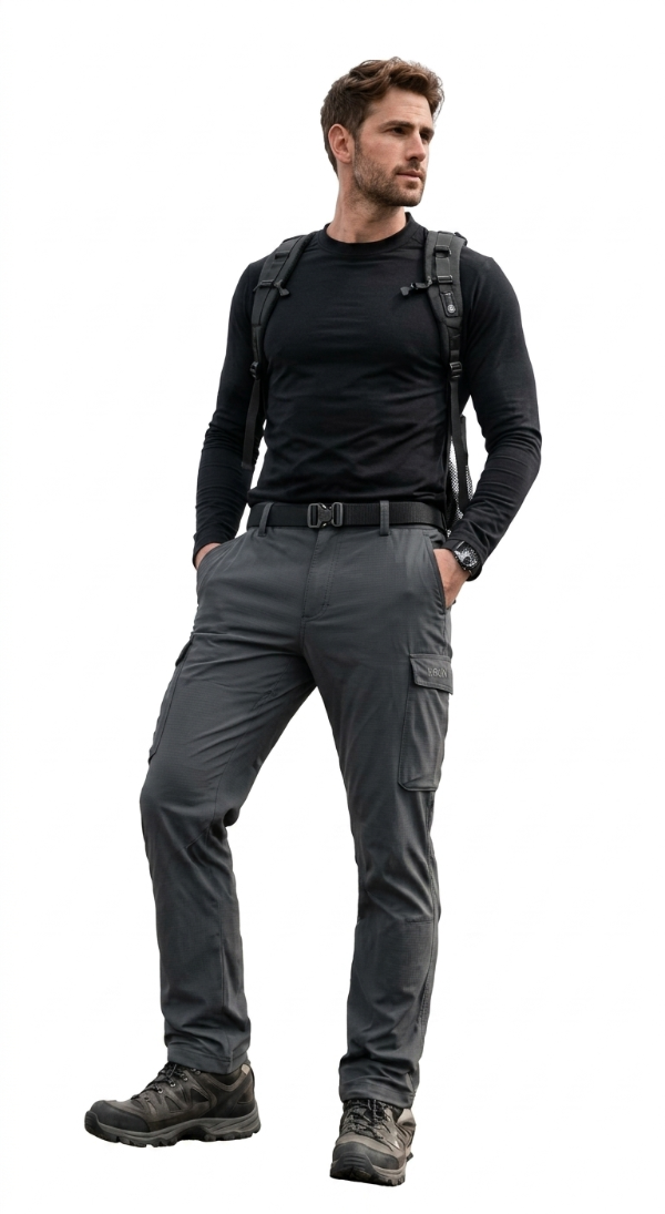 Pantalon Termico Piel Interna I.RUN 15045 Gris — imagen 2