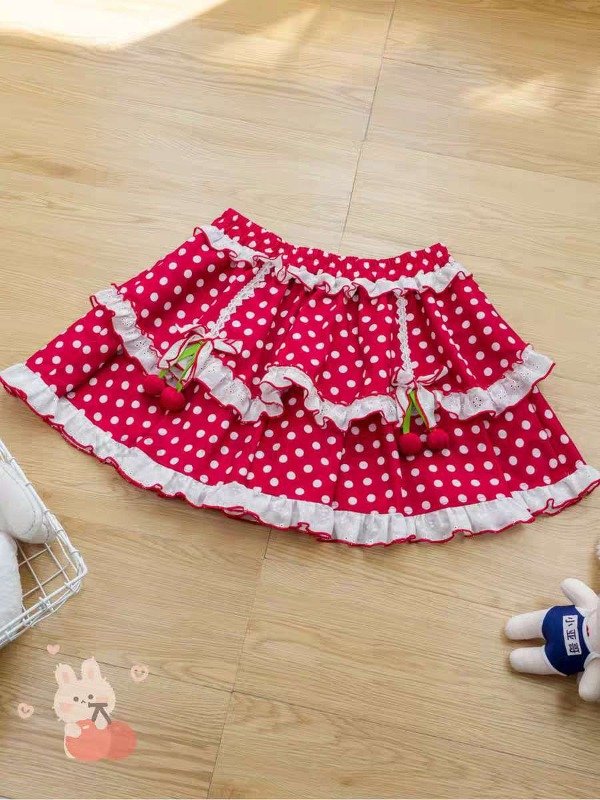 Producto - Pollera roja cherry