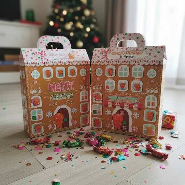 Producto - Calendario adviento Casa Jengibre Marrón ( ARMADO)