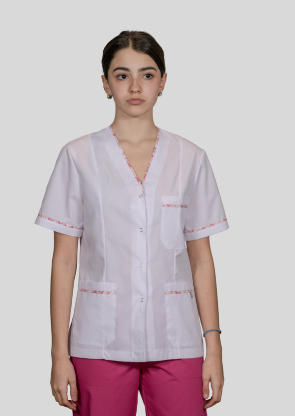 Producto - Chaqueta con broche - vivo rosa estampado
