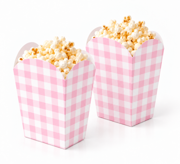 Producto - Pochoclero Cuadrille Rosa pastel x 10