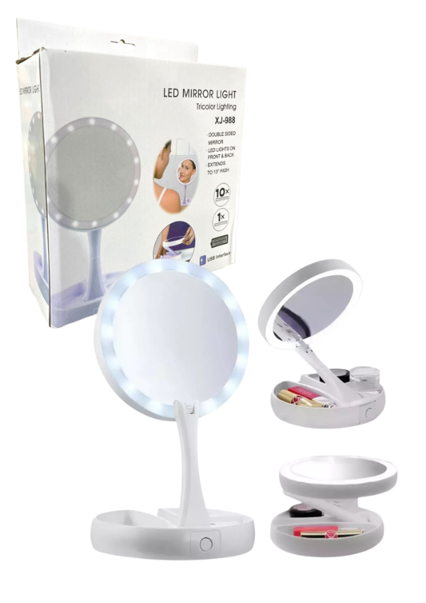 Producto - ESPEJO CON LUZ PLEGABLE TACTIL XJ-988
