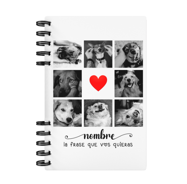 Producto - Cuaderno personalizado collage fotos con nombre y frase 200 hojas